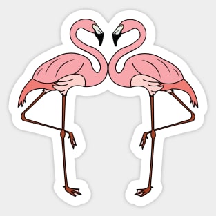 Double Trouble Tropical Pink Flamingo Sticker